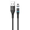 Кабель Borofone BU16 USB - Lightning, 1.2 м, магнітний, Black (BU16LB)