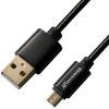 Кабель Grand-X USB-microUSB 2.1A, 1м, CU, захист - метал. оплетення, Black (MM-01B), пакування гіфтбокс  з вікном