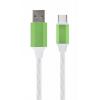 Кабель Cablexpert (CC-USB-CMLED-1M), USB 2.0 - USB Type-C, 1м, преміум, білий