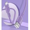 Кабель ColorWay USB-Lightning, soft silicone, 2.4А, 1м, Purple (CW-CBUL044-PU)