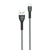 Кабель ColorWay USB-MicroUSB, braided cloth, 3А, 1м, Gray (CW-CBUM041-GR)