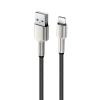 Кабель ColorWay USB-Lightning, head metal, 2.4А, 1м, Black (CW-CBUL046-BK)