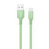 Кабель ColorWay USB-microUSB, soft silicone, 2.4А, 1м, Green (CW-CBUM042-GR)