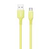 Кабель ColorWay USB-USB Type-C, soft silicone, 2.4А, 1м, Yellow (CW-CBUC043-Y)