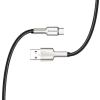 Кабель ColorWay USB-USB Type-C, head metal, 2.4А, 1м, Black (CW-CBUC046-BK)