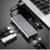 Мережевий адаптер USB-C ProLogix (PR-WUC-105B) 7 in 1 USB3.1 Type C to HDMI+2*USB3.0+PD+Lan+TF+SD