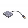 Адаптер-перехідник Maxxter (V-AM-HDMI-VGA), USB-HDMIхVGA, сірий