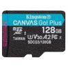 Карта пам`яті MicroSDXC 128GB UHS-I/U3 Class 10 Kingston Canvas Go! Plus R170/W90MB/s (SDCG3/128GBSP)