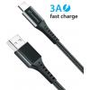 Кабель Grand-X USB-USB Type-C, 3A, 1.2м, Fast Сharge, Black (FC-12B)