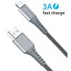 Кабель Grand-X USB-USB Type-C, 3A, 1.2м, Fast Сharge, Grey (FC-12G)