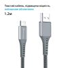 Кабель Grand-X USB-USB Type-C, 3A, 1.2м, Fast Сharge, Grey (FC-12G)