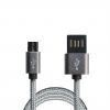 Кабель Grand-X USB-microUSB 1м, Grey/Black (FM02)