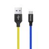 Кабель ColorWay USB-microUSB, 2.4А, 1м, Blue/Yellow (CW-CBUM052-BLY)