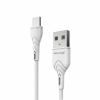 Кабель Grand-X USB-microUSB, Cu, 3A, 1м, Fast Сharge, White(PM-03W)