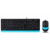 Комплект (клавіатура, мишка) A4Tech F1010 Black/Blue USB