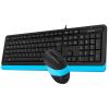 Комплект (клавіатура, мишка) A4Tech F1010 Black/Blue USB