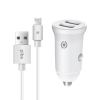 Автомобільний зарядний пристрій Piko CC-312 (2USB, 3.1A) White + кабель Lightning (1283126538810)